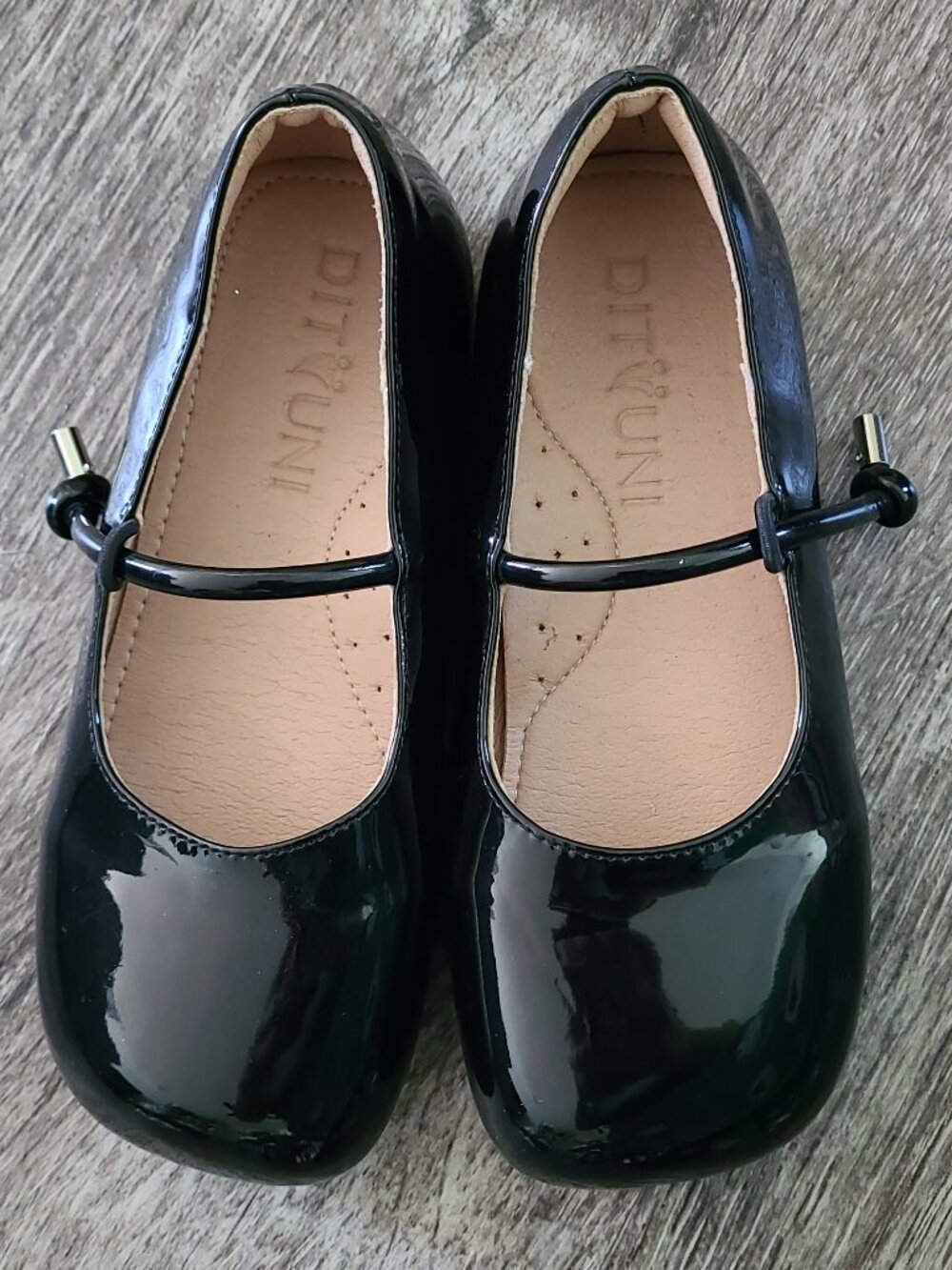 Black Patent Leather Girls Formal Ballet Flat Shoes Size 31